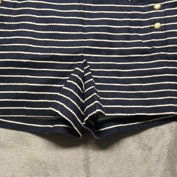 🍑CYNTHIA ROWLEY Women Casual Walking Shorts Striped Cotton Size 8(W34) - Picture 6 of 12
